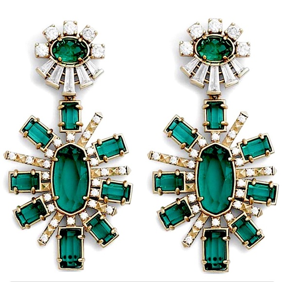 Kendra Scott Jewelry - Kendra Scott Glenda Emerald Green and Gold Radiant Earrings